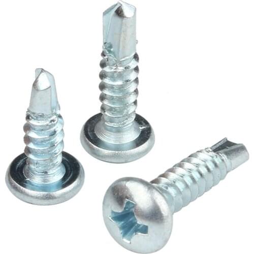 Zinc Plated Phillips Pan Head Self-Drilling Tapping Screws Drilling Screws M4.2x13-50