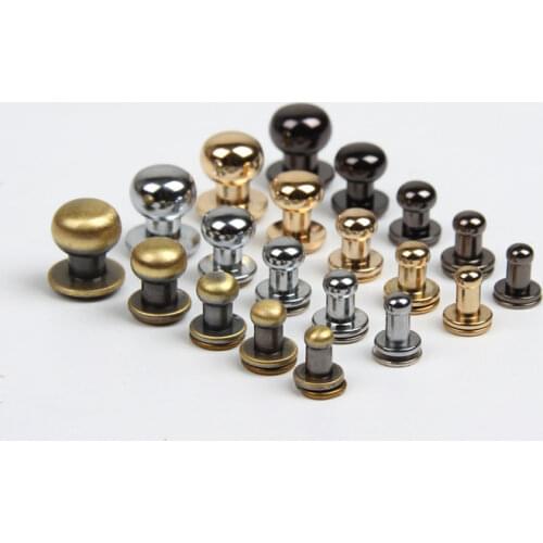 Brass belt Rivet wallet bag screw Pacifier nail head monk diy handmade leather craft key case hardware part