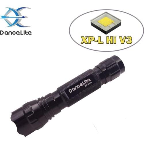 Free Shipping + DanceLite 501B XP-L Hi V3 10W Powerful White Light LED Flashlight Lamp For Hunting Camping (OP/SMO)