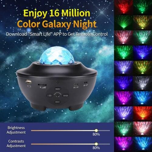 LED Music Starry Sky Night Light Planet Magic Projector Led Bluetooth Laser Light With Remote Control Kids Baby Christmas Gift