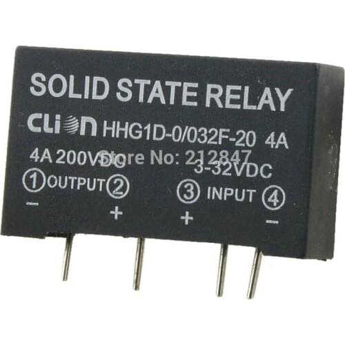 Input 3-32V DC Output 4A 200V DC 4 Pin PCB Solid State Relay HHG1D-0/032F-20