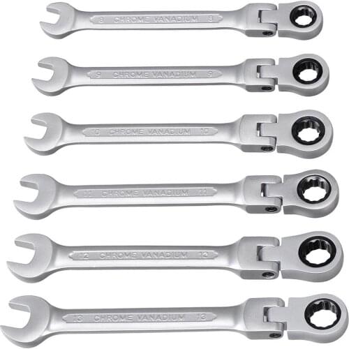 YOFE 6PCS 8-13mm Flexible Ratchet Wrench Set of keys Chromium vanadium steel