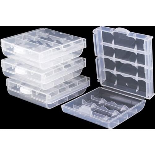 1-100pcs Wholesale Hard Plastic White Cover Holder For AAA LR3 Battery Storage Protective Case Container Organizer Cases