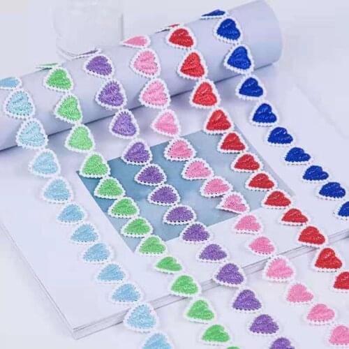 1 Yard Love Heart Embroidery Lace Trim Handmade Patchwork Webbing Fabric Sewing Dress Crafts Home Decor DIY Material Lace Edge