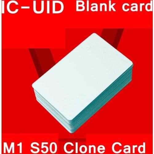 100PCS/LOT IC-UID Blank card IC-UID Chinese magic card 13.56MHZ rewriteable blank IC Card MI S50 Card clone copy entrance