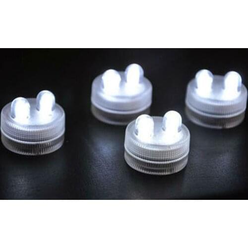 2016 Free Shipping 10pcs/lot Button Battery Operated Double Din Submersible Led Lights for Wedding Centerpieces As Paty Supplies