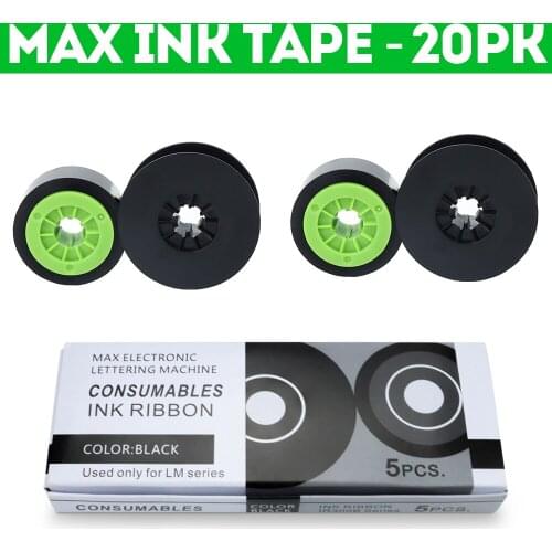 20PK MAX Ink Tape Ribbon Compatible LETATWIN Cable ID Printer Electronic Lettering Machine LM-370E LM-380A LM-390 Label Maker