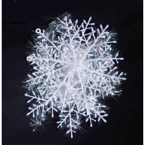 30pcs/pack Christmas Ornament White Plastic Christmas Snowflake Christmas Tree /Window Christmas Decorations For Home