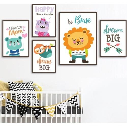 5D Diamond Painting Cartoon Cute Lion Bear Hippo Monkey Mosaic Cross Stitch Kits Diamond Embroidery Full Round Home Decor