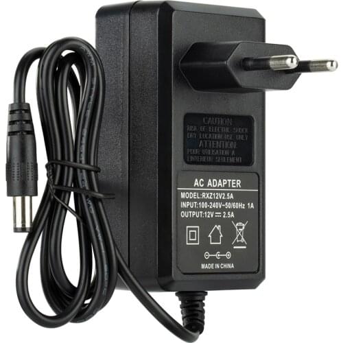 12V 2.5A AC 100V-240V Converter Adapter DC 12V 2.5A 50/60 Hz 1000mA Power Supply 1 Meter EU UK AU US Plug for CCTV Camera System