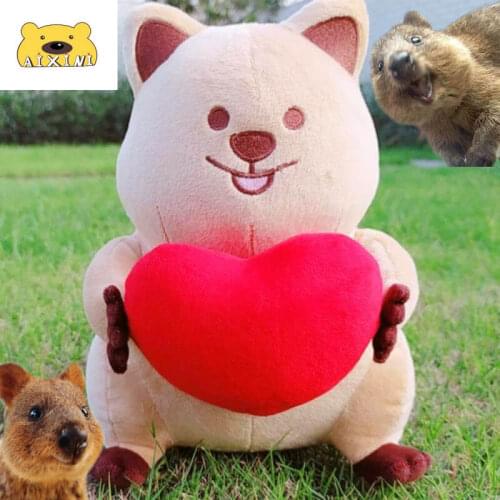 Australian Short-tailed Kangaroo Plush Stuffed Animals Big Kawaii Plushie Christmas Toys Cute Pillows Cute Hold Heart Kangaroo