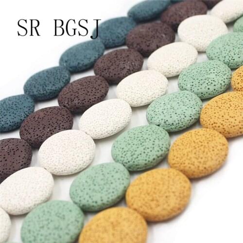 Free Shipping 27mm Many Colors Flat Round Coin Beads Volcanic Rock Lava Beads Strand 15inch
