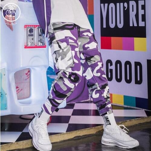 Multi-pocket personality fashion casual pants mens feet trousers pantalones hombre Camouflage harem pants for men pantalon homme