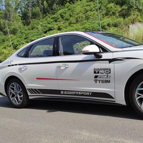 For Hyundai Sonata DN8 2021 2021 Car Modification Stickers Sideways Garland Personalized Waistline Film