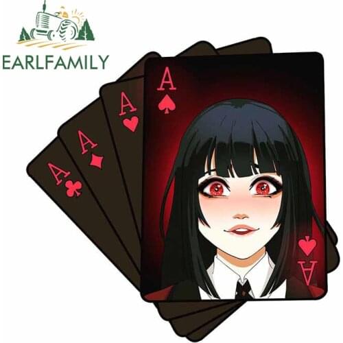 EARLFAMILY 13cm For Kakegurui Fine Decal Vinyl Material Car Sticker Waterproof Motorcycle Sticker Campervan For JDM SUV RV