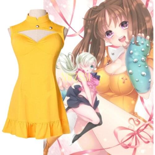 Anime The Seven Deadly Sins Cosplay Costume Diane Cosplay Costume Party Dress Uniforms Outfits Accessories Halloween Costumes