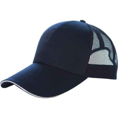 Summer Women Men Baseball Cap Breathable Mesh Visor Sun Hat Solid Color Female Sports Hat