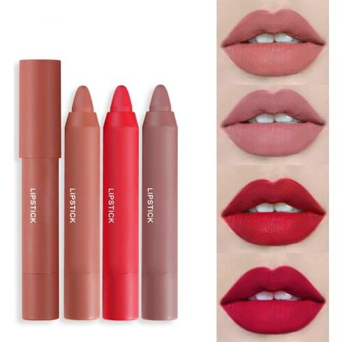 12 Colors Matte Lipstick Cosmetic Solid Lipstick Waterproof Long Lasting Non-Stick Cup Non-Fading Make Up Lip Tools Maquillaje
