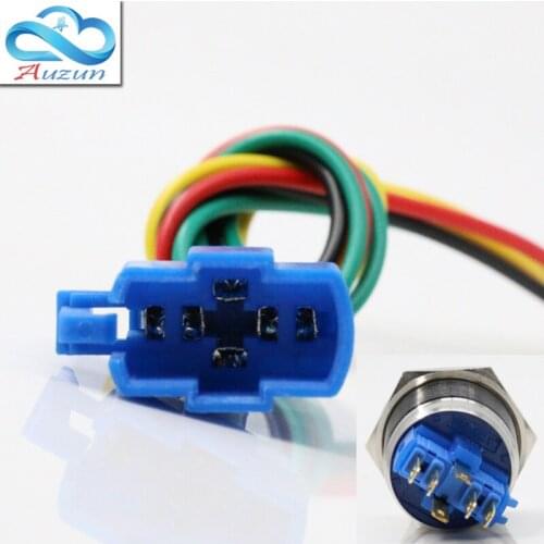 The 22 mm metal button switch base five terminals are not welded Line 20 cm long