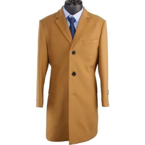 Fashion Tweed Topcoat Camel Long Coat Custom Made Overcoat Warm Custom Fit Long Jacket Tailored Manteau Homme Fashion Design