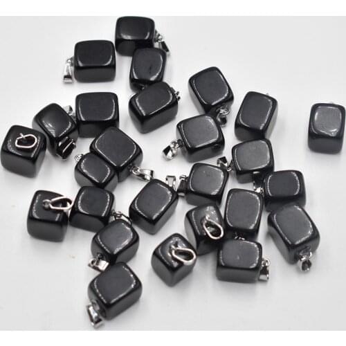 Fashion good quality natural black obsidian Irregular charm pendants for jewelry making 50pcs/lot wholesale free