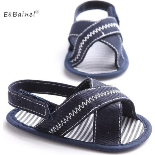 E&Bainel Summer Toddler First Walkers Moccasins Canvas Bottom Anti-Slip Summer Baby Girls Boys Toddler Shoes