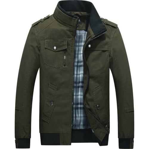 2019 New Spring and Autumn Mens Casual Thick Jacket Multi-pocket Collar Men Coat Comfortable Mens Jackets Size 4XL