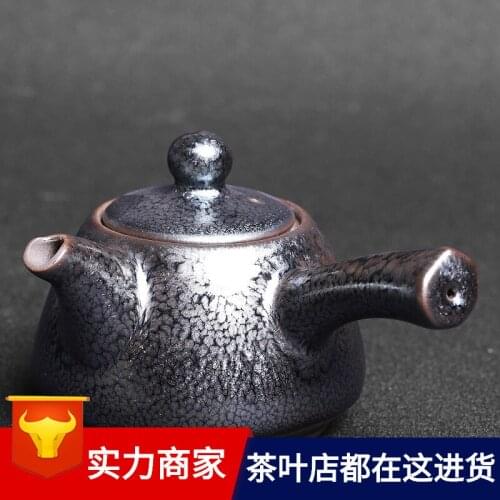 Undressed ore built one teapot handmade iron tire side of kung fu tea set a single ceramic pot of household single pot of tea