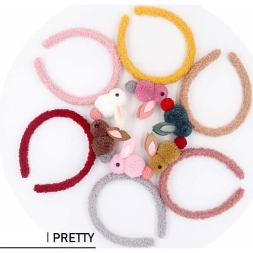 Lovely Girl Baby Hairband Tiara Headbands Hair Hoops Headwear Cute Three-Dimensional Plush Rabbit Kid Hair Accessories Headdress