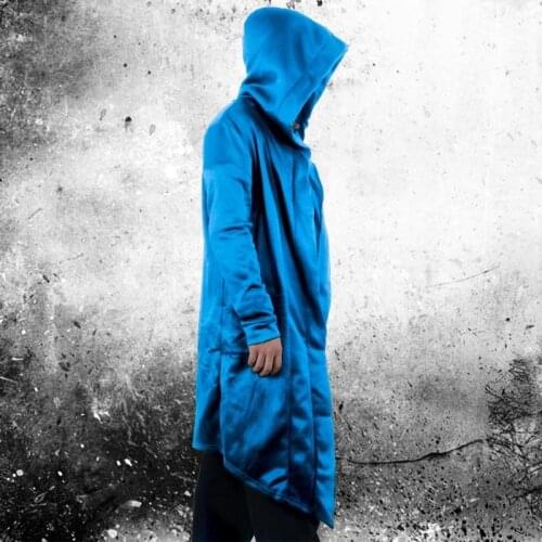 Gothic Men Cloak Coats Hooded Solid Loose Windproof Mens Trench Coat Men Chic Winter Long Cape Poncho