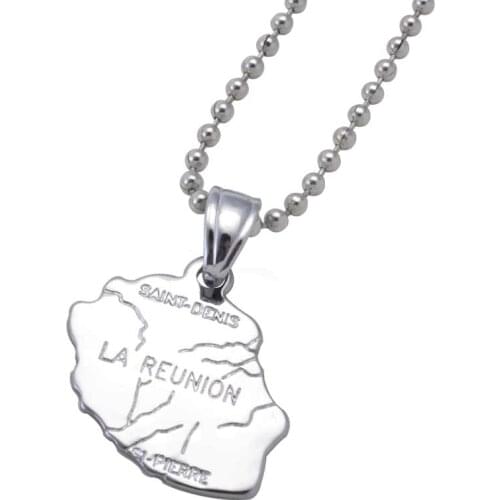 LA REUNION map pendant & necklace , country map la reunion jewelry