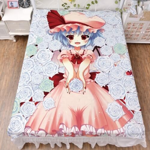 Anime TouHou Project character sexy girl Patchouli Knowledge &Flandre Scarlet bed milk fiber sheet & flannel blanket 150x200cm