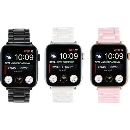 Super Luxury Premium Quality Ceramic Single buckle Watch Strap Band For Apple Watch 38mm 40mm 42mm 44mm,For Iwatch Ceramic Strap