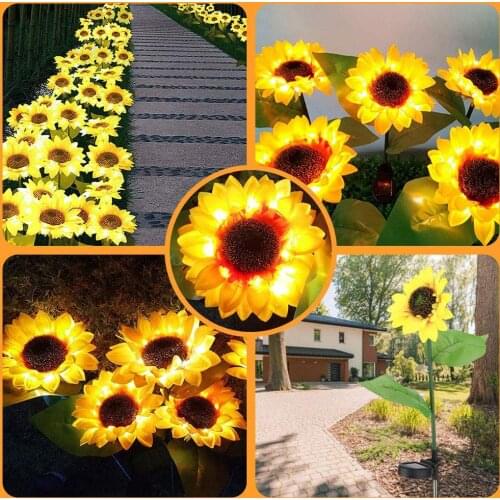 Garden lights Solar LED Light Waterproof Sunflower Lawn Light Courtyard Garden Decoration Outdoor Landscape Lighting For Patch 1