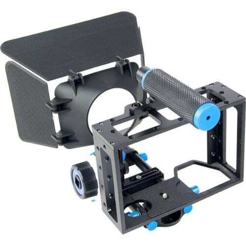 Camcorder DSLR Rig movie Shoulder Mount Video Stabilizer Camera Cage & follow focus & Gear Ring Belt & Matte box