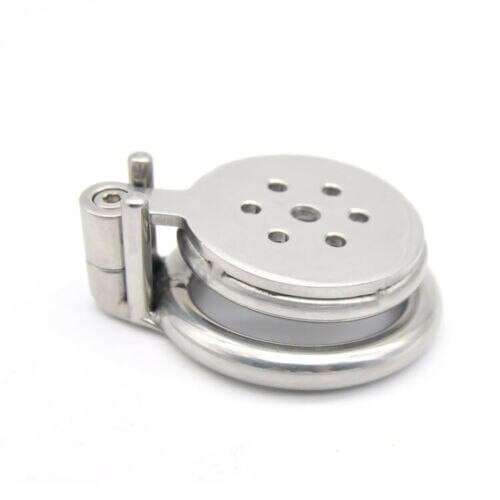 Super Small Stainless Steel Male Cock Penis Trumpet Cage Chastity Device Anti-Off Ring Urethral Catheter V4 Lock Adult Sex Toy