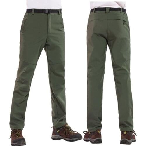 Outdoor Sports Trousers Mens Slim Thick Autumn And Winter Large Size Soft Shell Fleece Ski Mountaineering Snowboarding Pants