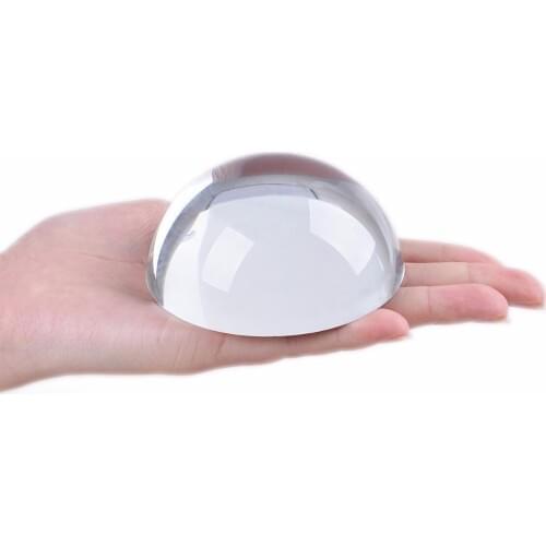 H&D Big Magnifying Glass Paperweight Dome Magnifiers Semi Crystal Ball 80mm Half Sphere Ball