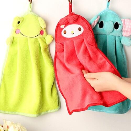 Hand Dry Towel Cute Animal Microfiber Cartoon Absorbent Hand Dry Towel Lovely Towel for Kitchen Bathroom Use 5ZCF142