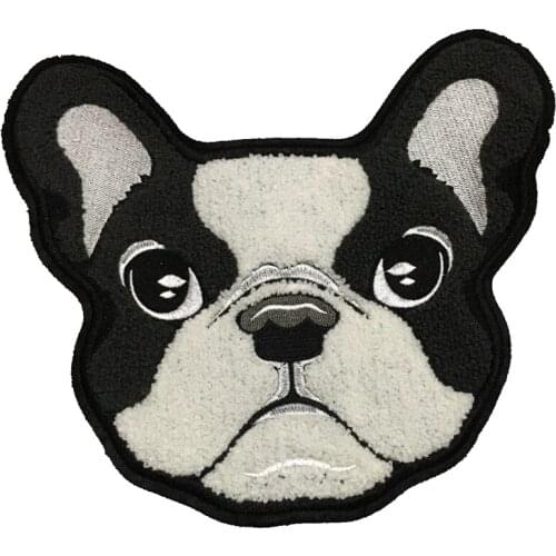 WUYUCONG 2019 New Chenille Dog Embroidered Sew on Patches for Clothes Large Cartoon Animal Embroidery Appliques Sewing DIY 1 PC