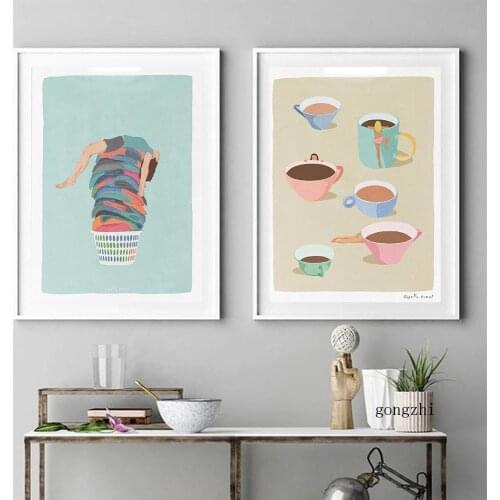 Laundry Funny Sarcastic Canvas Painting Nordic Simple Coffee Cups Posters and Prints Wall Art Picture for Living Room Home Decor