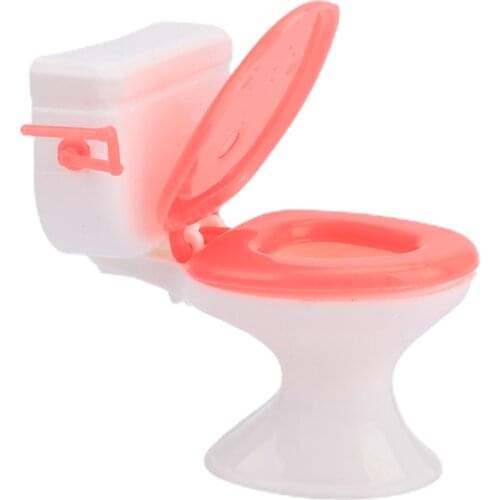 1Pcs Dollhouse Furniture Vintage Bathroom Modeling Toilet Doll House Miniature Baby Pretend Toys Dolls Accessories