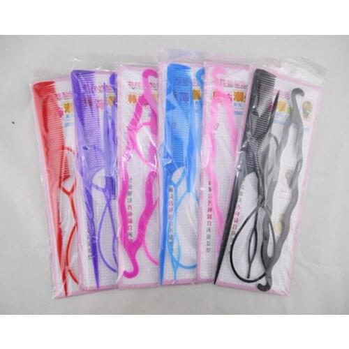 1000sets/lot 4pcs Braider Tools Head To Weave Hairstyles Pull Hair Pins Double Hook Plate Made Needle Comb Big Hair Accessories