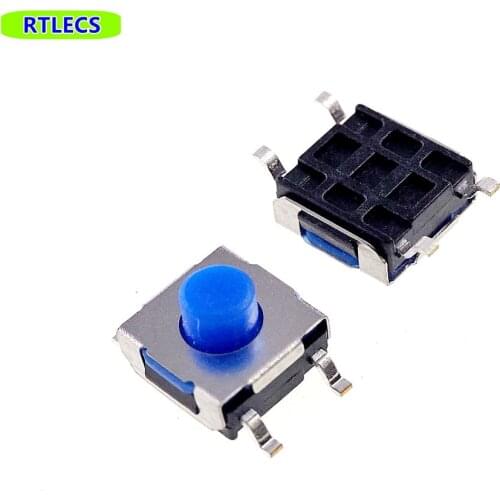 1000 pcs IP67 washable Tactile Switch 6.2x6.2 mm Tact Soft Feeling Silicone Button SMD Normally Open SPST Waterproof Momentary
