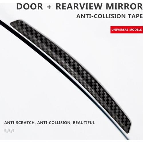 4pcs Car Door Edge Bumper Soft Carbon Fiber Car Anti-Collision Tape Side Door Edge Guard Plate Car Door Protector Car Styling