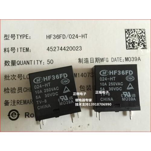 5pcs/lot New and original Relays HF36FD-024-HT 4 PIN normally open