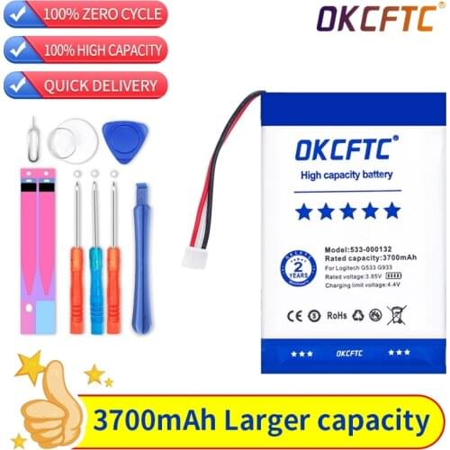 OKCFTC 3700mah 533-000132 for Logitech G533 G933 battery G533S G933S