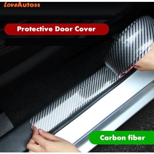 Car styling For Chevrolet Aveo T300 T250 Carbon Fiber Rubber Door Sill Protector Goods Car Accessories