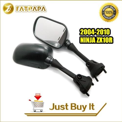 Free Shipping Motorcycle Bicycle Accessories Rearview Mirror Reverse Mirror Fit For Kawasaki NINJA ZX10R 2004-2010 carbon fiber