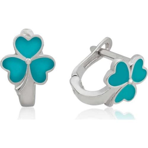 Tevuli 925 Sterling Silver Turquoise Clover Children Tag